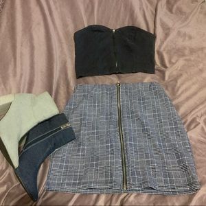 Set crop top and mini skirt